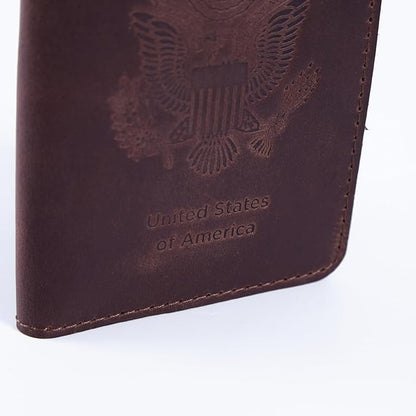 INCARNE US Leather Passport Holder for Travel - Passport Case - Passport Wallet for Men - Passport Cover for Women Sleeve Protector - Travel Essentials Vacation Luggage Travel Gifts - Vintage Brown