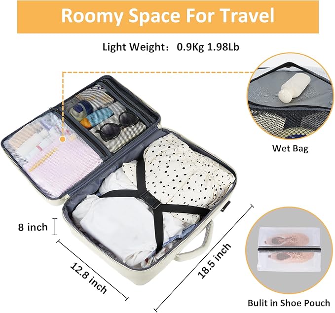 Taygeer Large Travel Backpack, 17 inch Laptop Backpack for Women, Airline Approved Personal Item Mochila, 40l Lightweight Luggage Carryon Work Bag for friend and Ladies Business Travel Hiking, Beige