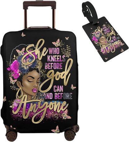 Travel Suitcase Protector Light skin african american Elastic Protective Washable Luggage Cover With Concealed Zipper Suitable For 18-32 Inch(XL (for 29--32 inch luggage))