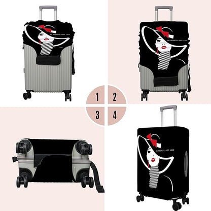 Travel Luggage Cover Suitcase Protector Fits 18-32 Inch Wheel Covers PatternedTravel Related Items Flower Luggage Protector Elastic M