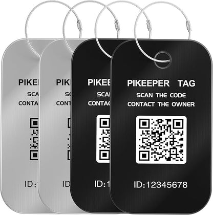 Smart Luggage Tags for Suitcase 4-Pack (2S2B) - Waterproof QR Code ID Labels, Show Scanner’s Location on Scan, Customizable & Durable Travel Tags for Backpack, Securely Hide Personal Info