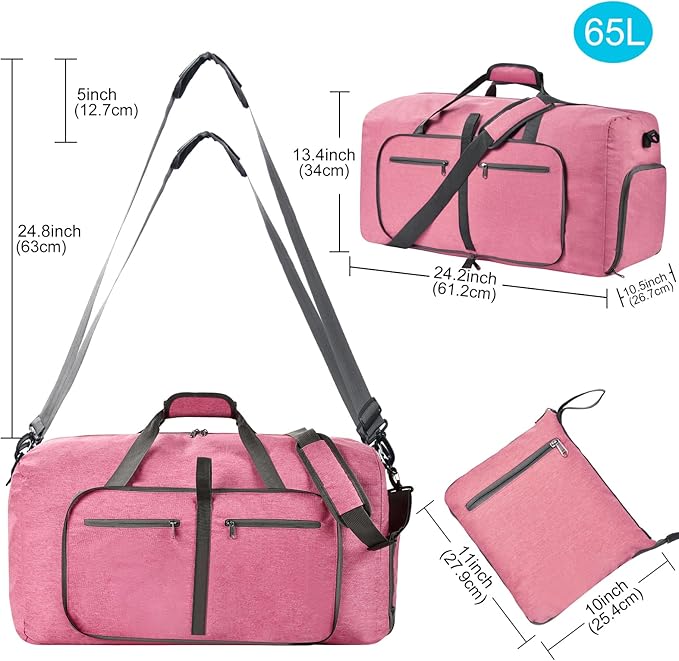 Felipe Varela Duffle Bag with Shoes Compartment and Adjustable Strap,Foldable Travel Duffel Bags for Men Women,Waterproof Duffel Bags