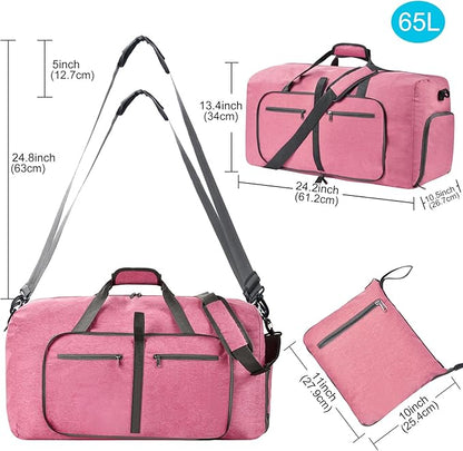 Felipe Varela Duffle Bag with Shoes Compartment and Adjustable Strap,Foldable Travel Duffel Bags for Men Women,Waterproof Duffel Bags