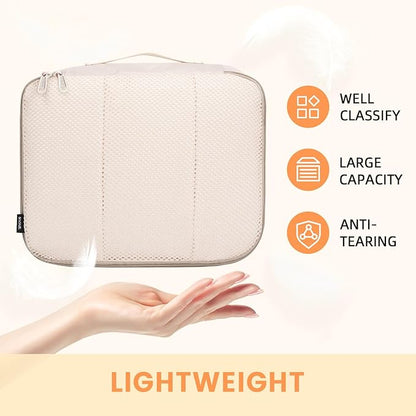 BAGAIL 6 Set Packing Cubes Luggage Packing Organizers for Travel Accessories-Beige