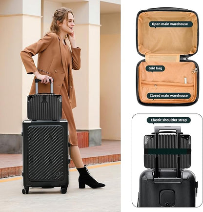 14inch Hard Shell Cosmetic Organizer Travel Train Hand Luggage Small Portable Carrying Suitcase Makeup Case Bag for Women Toiletry