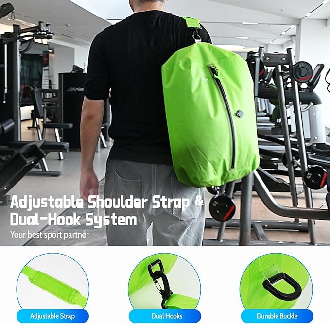 Zurligi Vacuum Bags for Travel with Pump, Vacuum Compression Bag with Adjustable Shoulder Strap, IP67 Reusable Vacuum Packing Cubes for Luggage, Backpack, Suitcase, Yoga, Swim, Beach