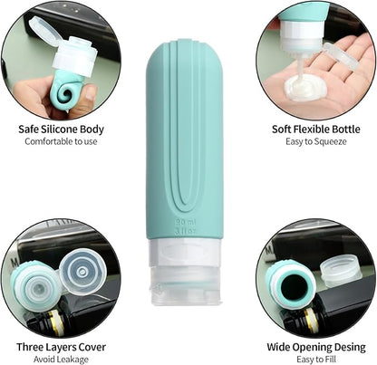 16 Pack Travel Bottles for Toiletries, Oversize 6oz Silicone Travel Containers, Leak Proof Refillable Liquid Shampoo And Conditioner Travel Essentials