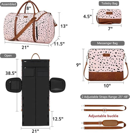 Convertible 2-in-1 Garment Bags for Travel, Carry On Garment Duffle Bag With Shoe Compartment Large Weekender Bag for Women Men Hanging Suitcase Suit Travel Duffel Overnight Bags 4pcs Set