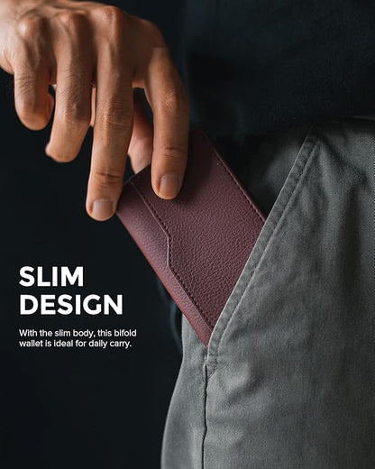 VULKIT Card Holder Wallet with Double ID Windows RFID Blocking Pop Up Wallet Minimalist Design for 12 Cards