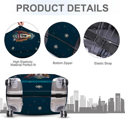 FOREVER QUEEN Basset Hound Luggage Cover Suitcase Protector Suitcase Cover Anti-Scratch,Stretchable Bag Cover Washable Durable Polyester