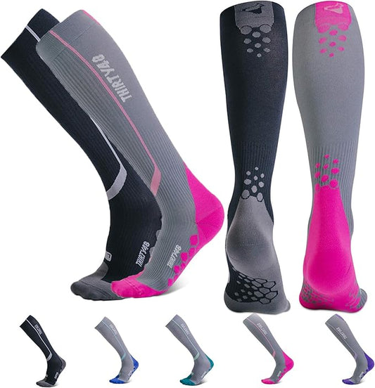 Thirty48 Elite Compression Socks Women & Men Graduated 20-30mmHg for Running, Athletic, Flight Sock - Performance & Recovery