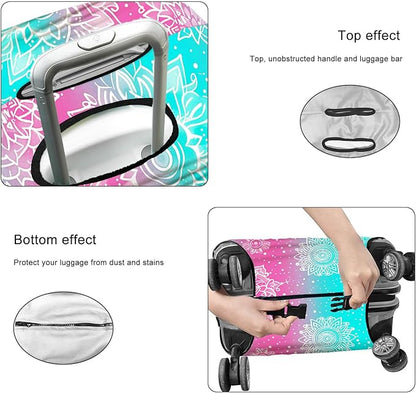 Gradient Mandala Luggage Cover Suitcase Protector Washable Anti Scratch Protective Sleeve Travel Accessories Baggage Covers Fits 22-24 Inch Suitcase Wraps and Covers for Luggage Essentials