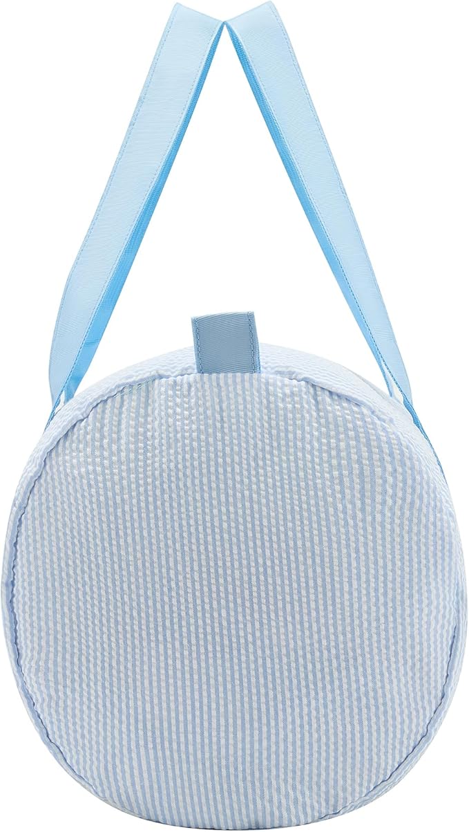 Gabigaba Kids Travel Overnight Bag Seersucker Carry On Lightweight Weekender Duffel Bag for Boys and Girls (Babyblue)