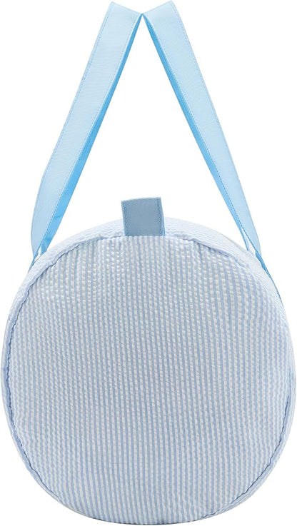 Gabigaba Kids Travel Overnight Bag Seersucker Carry On Lightweight Weekender Duffel Bag for Boys and Girls (Babyblue)