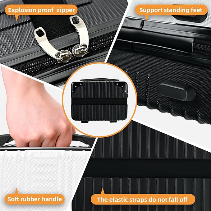 14inch Hard Shell Cosmetic Organizer Travel Train Hand Luggage Small Portable Carrying Suitcase Makeup Case Bag for Women Toiletry