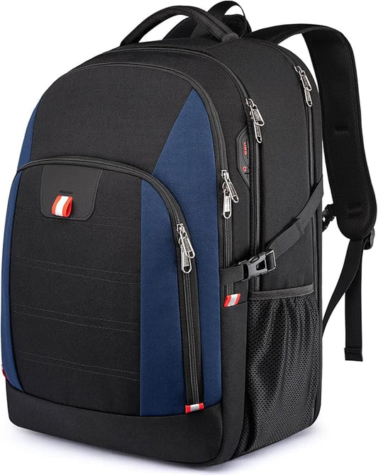 Della Gao Travel Laptop Backpack, 18.4 inch Extra Large Backpack for Men and Women, 45L Capacity Business Computer Back Pack (Black Blue, 18.4 Inch)
