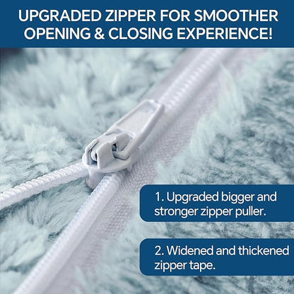 BEDELITE Travel Blanket with Bag, Ultra-Soft Jacquard Fleece Blanket with Luggage Sleeve & Backpack Clip, Airplane Blanket Travel Essentials, Blue