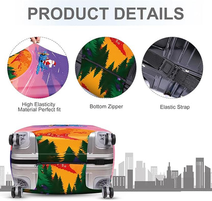 FOREVER QUEEN Santa Claus - Travel Luggage Cover Suitcase Protector Suitcase Cover Anti-Scratch,Stretchable Bag Cover Washable Durable Polyester