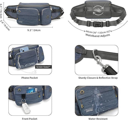 TUDEQU Hiking Fanny Pack for Men Women Large Hiking Waist Packs Mens Fanny Pack Crossbody Waist Bag for Men for Travel