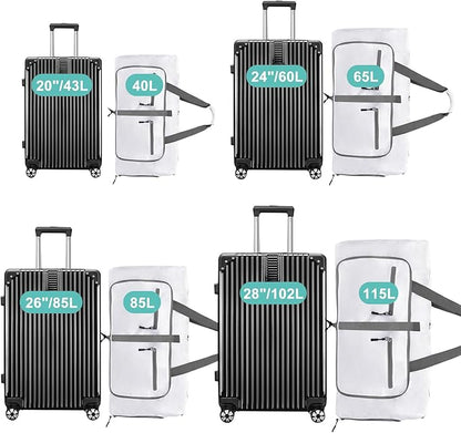 Dimayar 115L Travel Duffle Bag for Men Women - Foldable Duffel Bag with Shoes Compartment - Overnight Bags Waterproof & Tear Resistant(White)