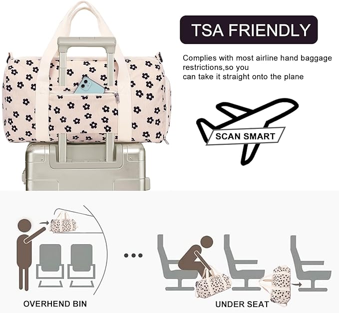 BLUBOON Duffle Bag Girls Kids Cute Gym Bag with Shoes Compartment & Wet Separation Waterproof Sports Overnight Travel Bag