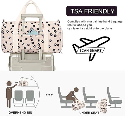 BLUBOON Duffle Bag Girls Kids Cute Gym Bag with Shoes Compartment & Wet Separation Waterproof Sports Overnight Travel Bag