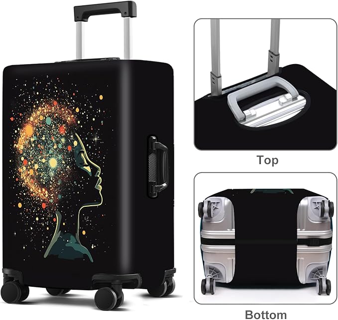 Luggage Cover Washable Suitcase Protector Anti-scratch Suitcase cover Fits 20-34 Inch Luggage (Girl-7, S(20-22inch suitcase))