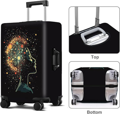 Luggage Cover Washable Suitcase Protector Anti-scratch Suitcase cover Fits 20-34 Inch Luggage (Girl-7, XL(32-34inch suitcase))