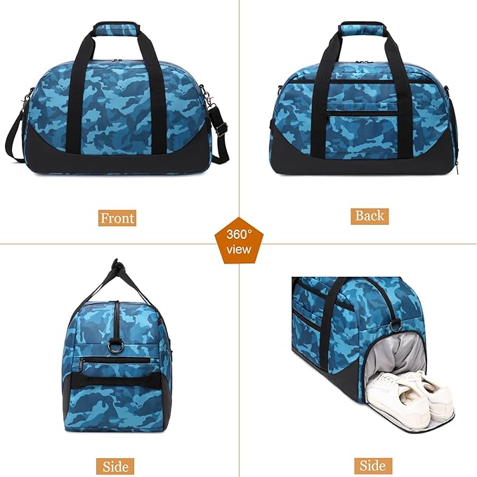 Octsky Overnight Bag Weekender Bag Sports Gym Travel Duffel Bag with Shoe Compartment, Camo Grey