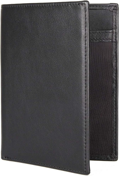 Polare RFID Blocking Napa Leather Passport Holder Travel Wallet For Men and Women (Black)