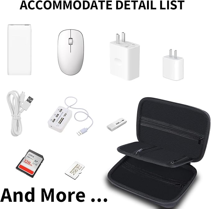 Electronic Organizer Travel Case for MacBook Power Adapter Chargers Cables Tech Organizer Hard Drive USB Flash Disk SD Card Cord Portable Electronics Accessories Bag - Small