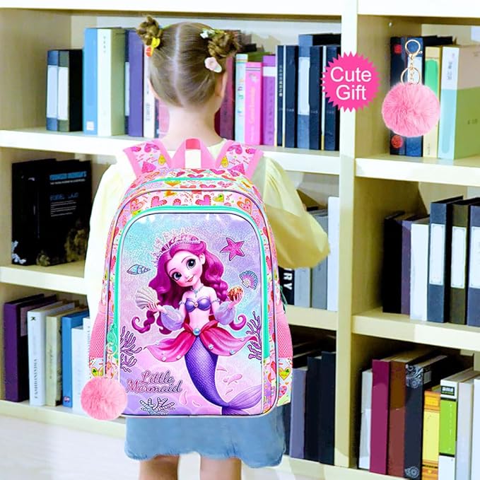 WZLVO 3PCS Kids Backpack for Girls, Unicorn Dinosaur Animal Prechool Elementary Kindergarten School Bookbag with Lunch Box