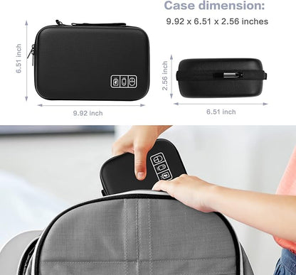 MOSISO Electronic Organizer Travel Case Compatible with MacBook Power Adapter, Compatible with Magic Mouse & Pencil, SD Card, USB Flash Disk with 4 Modular Insert & 2 Cable Tie & Snap Hook, Black