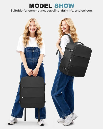 coofay Large Vacuum Backpack Travel with Pump Vacpack Travel Backpack with Vacuum System Compression Backpacks for Travel Easy Vac Pack Carry on Luggage