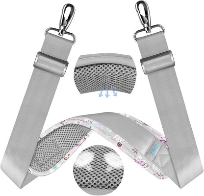 ZINZ 60" Universal Bag Strap with Ultra-Thick Fixed Breathable Pad Adjustable Heavy-Duty Shoulder Strap for Laptop Bag Crossbody Luggage Gym Bag Camera Bag and More,Butterfly