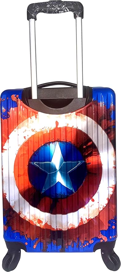 Fast Forward Kids Licensed Hard-Side 21” Spinner Luggage Lightweight Carry-On Suitcase (Captain America)