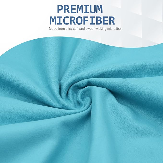 Eunzel Quick Dry Camping Towel, Microfiber Travel Towel Super Absorbent Fast Drying Towel for Camping, Beach, Gym, Backpacking, Yoga & Swimming(30" x 60", Navy/Cyan)