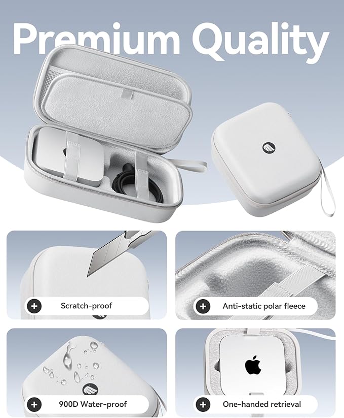 ORICO Protective Carrying Case for Apple 2024 Mac mini M4, M4 Pro, Portable Hard Shell Travel Storage Bag, Nylon Braided, Water Resistant (M)