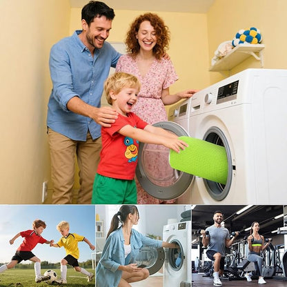 Shoe Washing Bag 2Pack - Reusable Shoe Laundry Bag with Mesh Socks Washer Machine Bag - 360°Deep Protective Cleaning Bags for Sneakers Delicate Footwear - Home Dorm Travel Essentials, Green