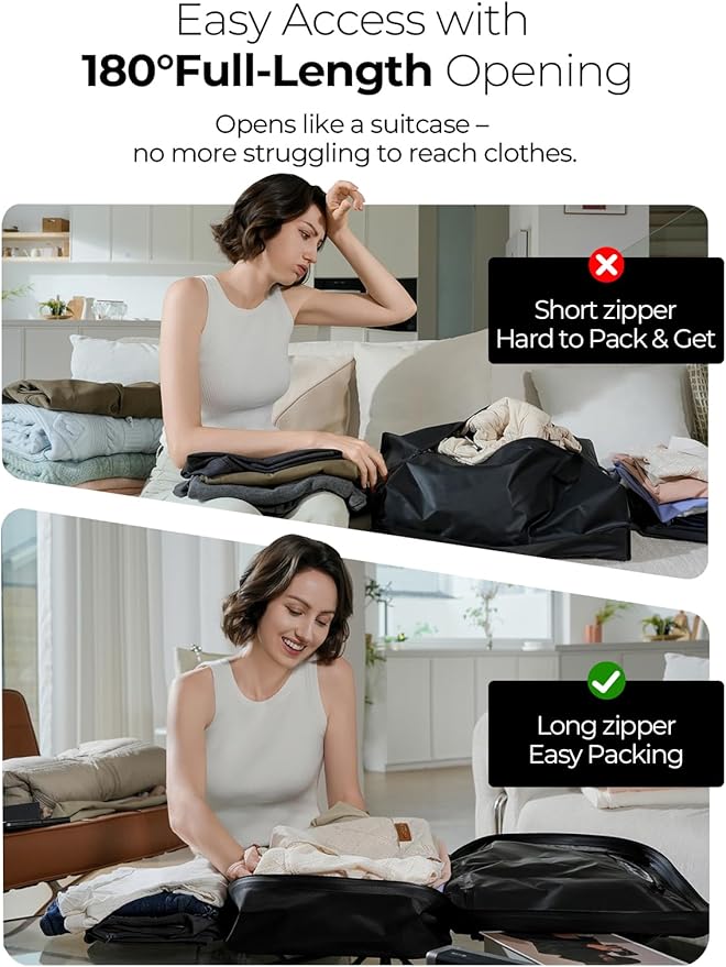 Vacuum Bags for Travel with Pump, Reusable Space Saver Bag, IP67 Waterproof Vacuum Packing Cubes for Travel Suitcases and Backpack (3PC + PUMP)