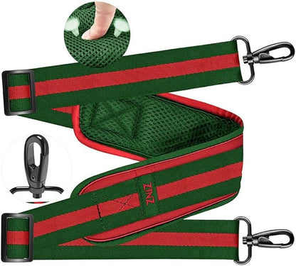 ZINZ Ultra-Thick Fixed Pad Shoulder Strap 76-inch Universal Bag Strap with Breathable Cushion and Dual Balanced Adjustable Buckles for Laptop Bag Luggage Messenger Bag Crossbody etc -Stripe-RG