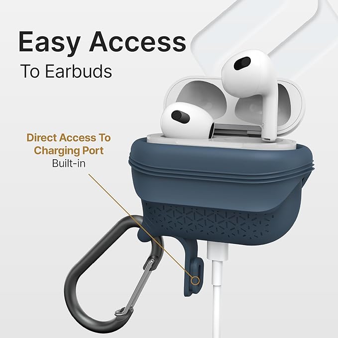Catalyst Waterproof Case for AirPods 3rd Generation (2021) - Wireless and USB-C Charging Compatible AirPods 3rd Generation Case, Drop Protection Cover for AirPods 3 One Piece Design with Carabiner