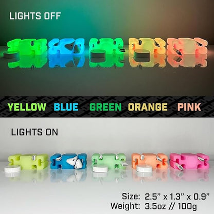 GlowBrick Stocking Stuffers for Adults Cord Management Weighted Cord Holder Cable Wrap Phone Stand - Glow-in-The-Dark Gadget Organizer for Nightstand. Gift for Men, Silicone. 4pk Pink Glow