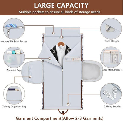 Garment Duffel Bag for Travel - Convertible Carry on Garment Duffel Travel Bag for Women Men Large Weekender Bag with Shoes Pouch 2 in 1 Hanging Suit Travel Duffel Bag 3pcs Set