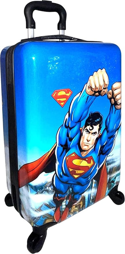Fast Forward Superman Kids Luggage 20” Hard-Side Carry-On Spinner Luggage