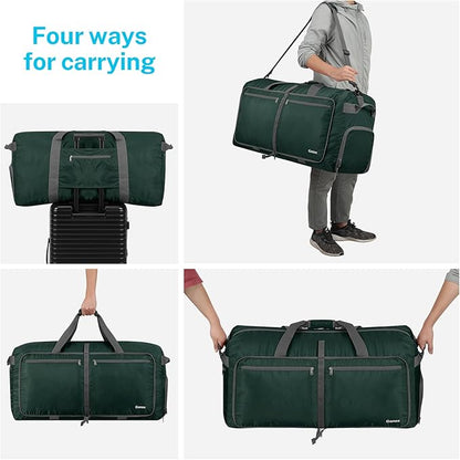 Gonex 40L 60L 80L 100L 150L Large Foldable Travel Duffle Bag with Shoes Compartment, Packable Lightweight Water Repellent Duffel Bag for Camping Gym Weekender Bag
