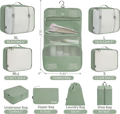 BAGAIL 6 Set/8 Set/10 Set Packing Cubes Various Sizes Packing Organizer for Travel Accessories Luggage Carry On Suitcase