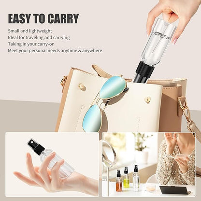 100PCS Small Spray Bottle, 2.7oz/80ml Travel Spray Bottle Clear Fine Mist Spray Bottles Plastic Empty Refillable Spray Bottles for Skin Care, Hair Care, Plant Care & Home Cleaning
