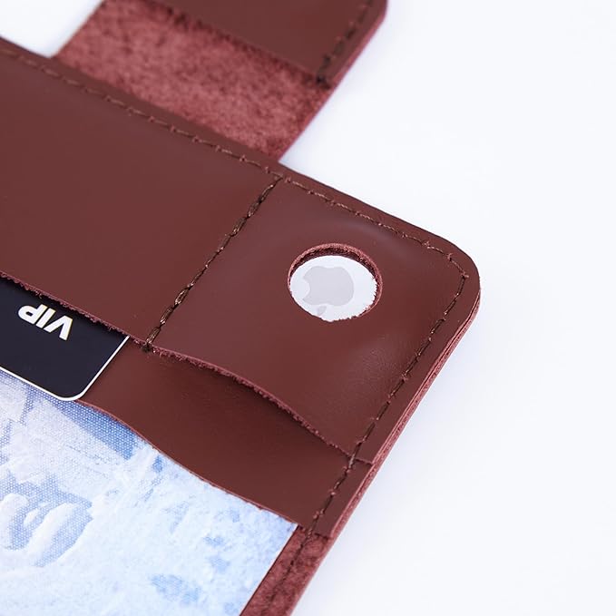 Passport Cover Leather - Travel Passport Wallet Compatible with Airtag Passports Cover with Card Slots & Note Compartment, Magnetic Closure, Genuine Leather, Classic Brown