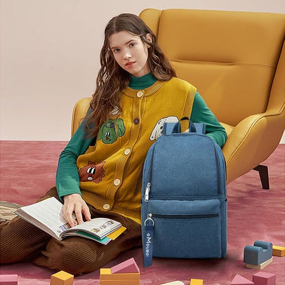 OMOUBOI Casual Daypacks Superbreak Backpack 14 inch Laptop Backpack for Women & Men Fits Tourism Business (Blue)